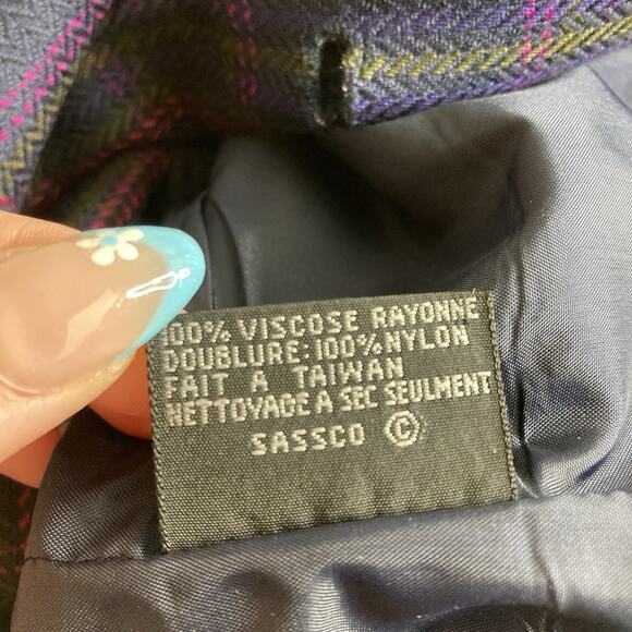 Vintage Stirling Cooper Women's Purple Plaid Jacket Size 12 Retro 80’s‎ Vibes - Picture 5 of 13